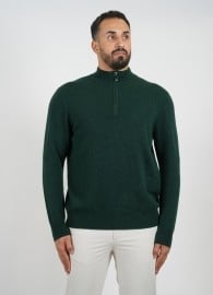 Wool Pullover Zipper- Green