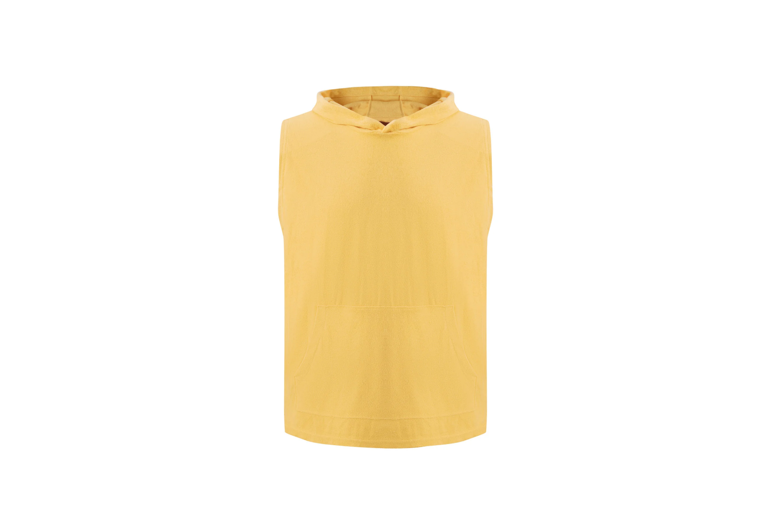 Yellow Sleeveless Towel Hoodie