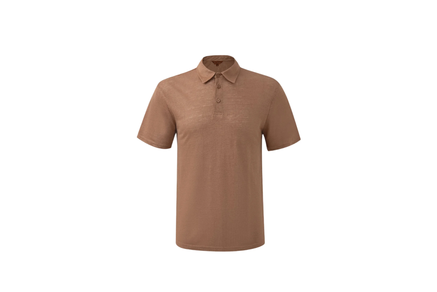 Brown Linen Polo Shirt