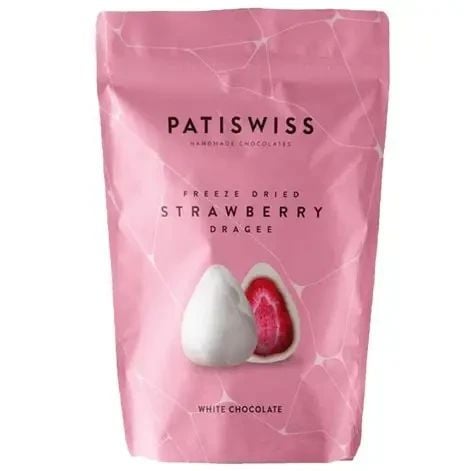 Freeze-Dried Strawberry Covered in White Chocolate