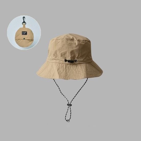 Beige Packable Outdoor Bucket Hat