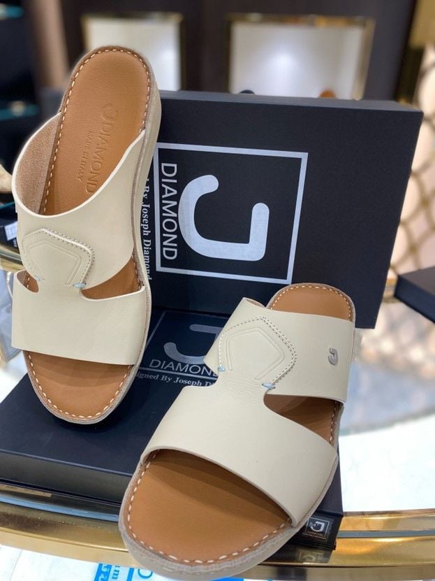J-DIAMOND BEIGE BUCKLE  CROWN  – Luxury Men’s Sandals