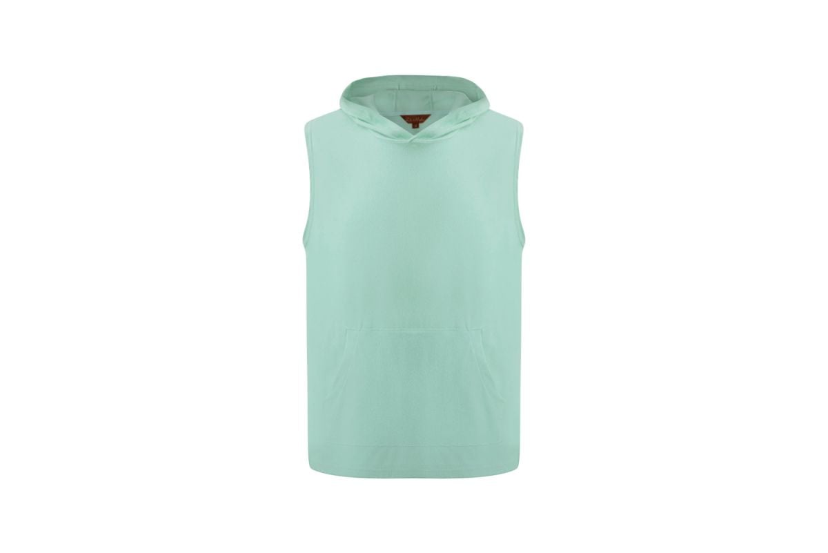 Sleeveless Towel Hoodie – Mint Green