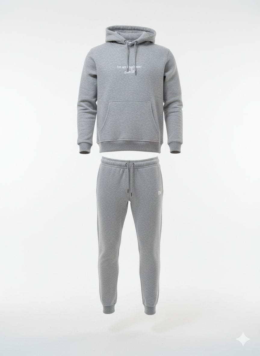 I’m an Engineer (أنا صح) grey Essential Tracksuit Set