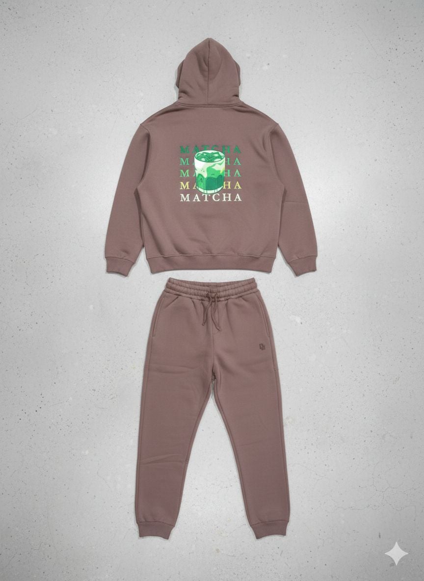 Matcha Graphic Oversized Set – Earthy Brown
