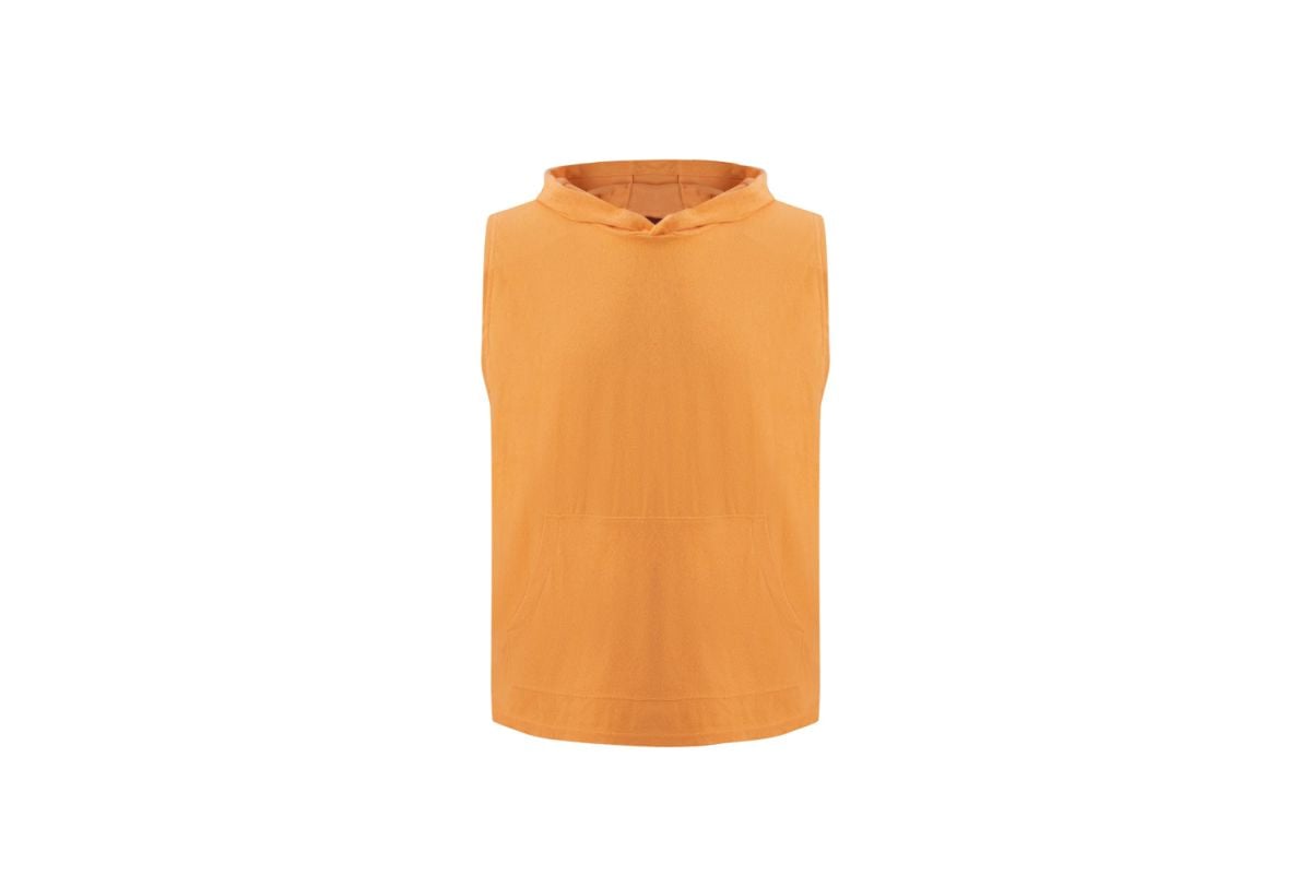 Orange Sleeveless Towel Hoodie