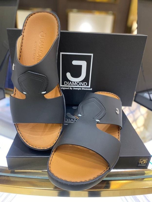J-DIAMOND Signature Leather Sandals for Men – Premium Italian Leather